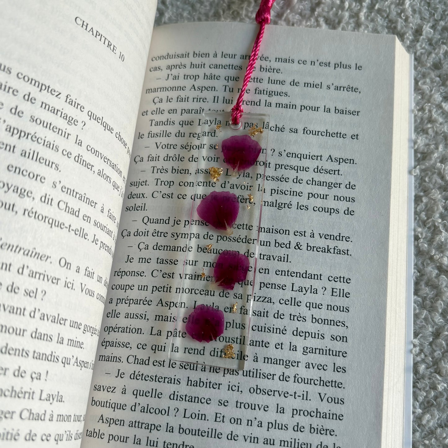 Marque page (mini) - Fleurs violettes
