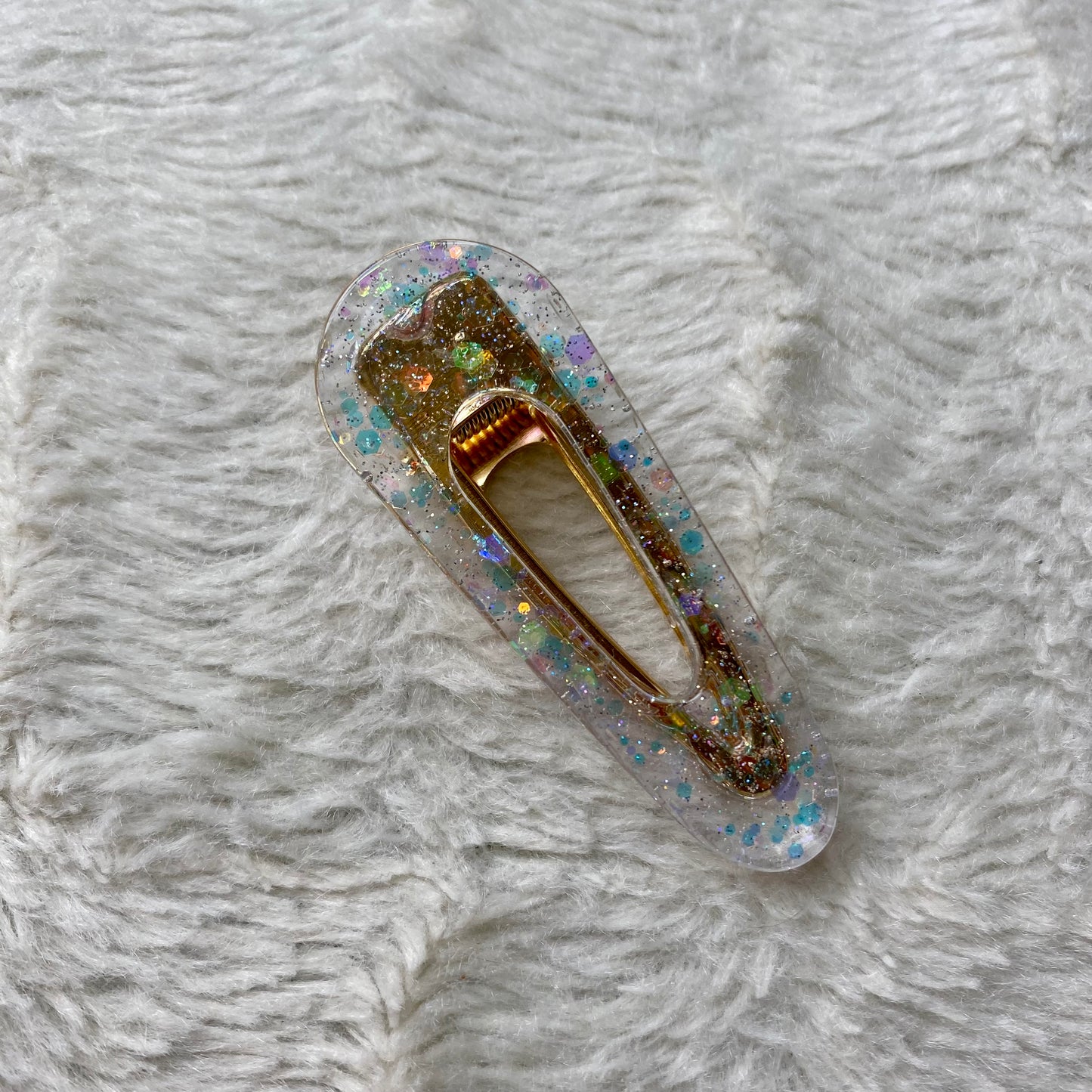 Barrettes paillettes bleues