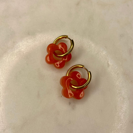 Boucles d’oreilles Camélia - Orange