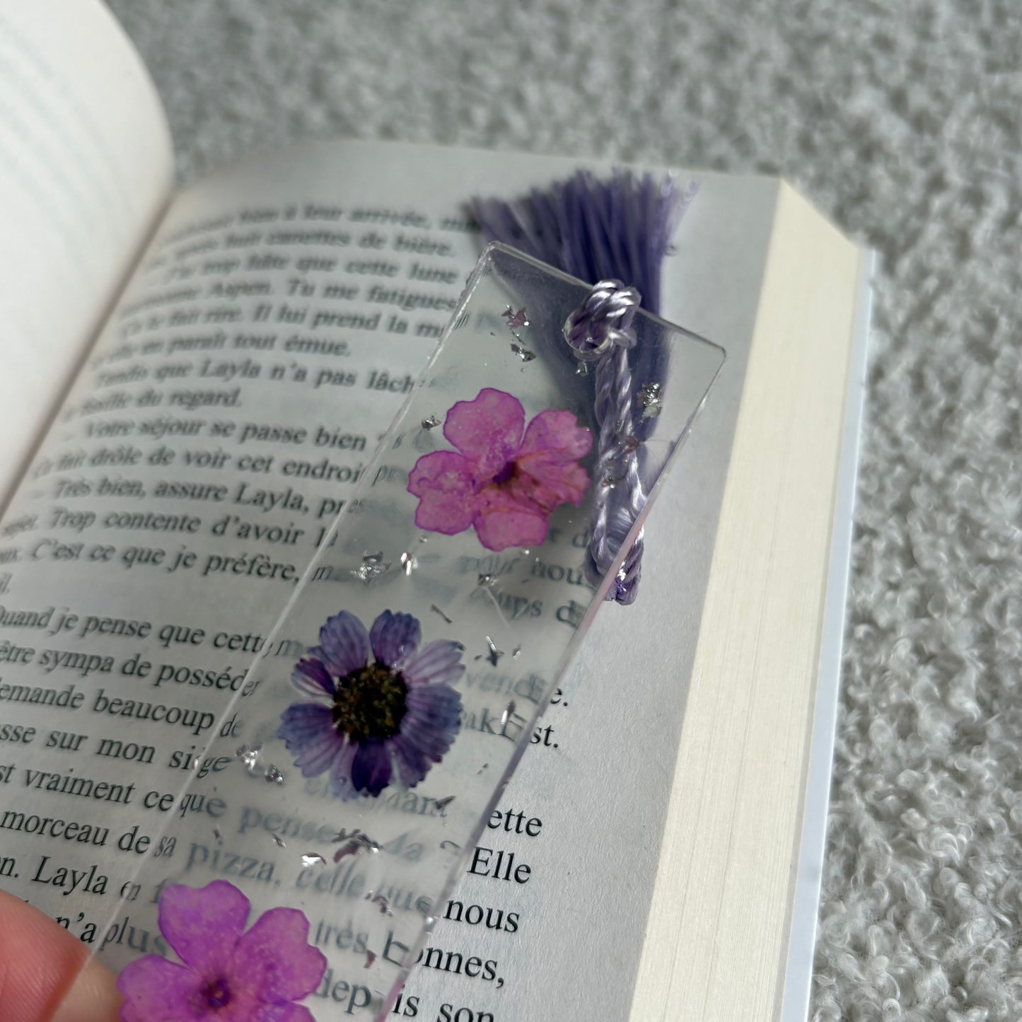 Marque page (mini) - Fleurs violettes