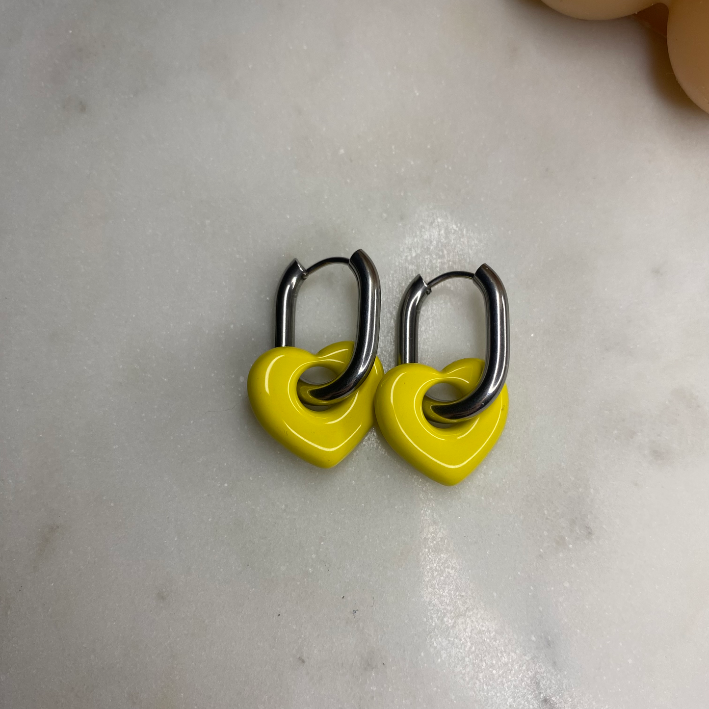 Boucles d'oreilles Coeur - Jaune