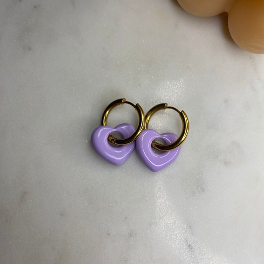 Boucles d'oreilles Coeur - Lila