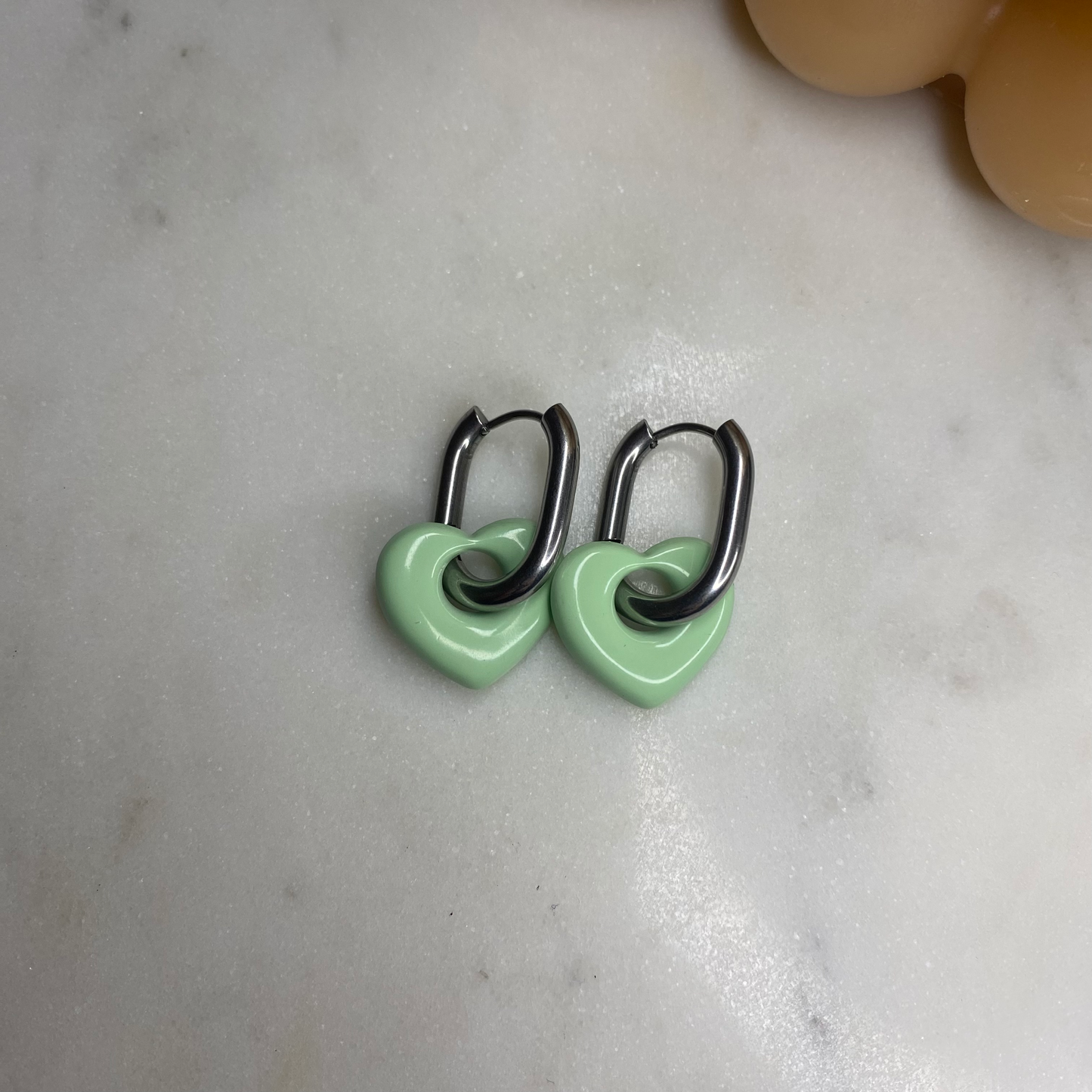 Boucles d'oreilles Coeur - Menthe