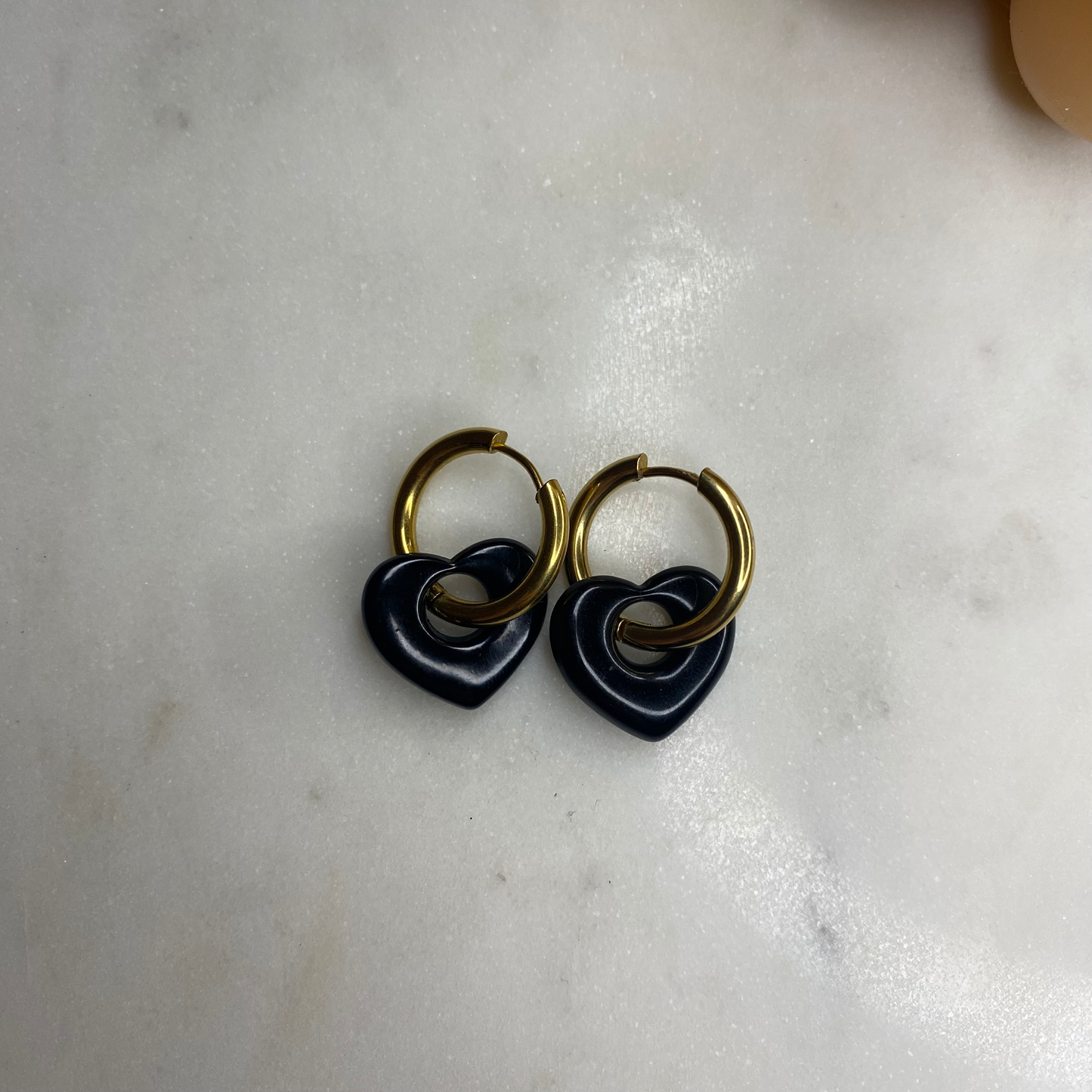 Boucles d'oreilles Coeur - Noir