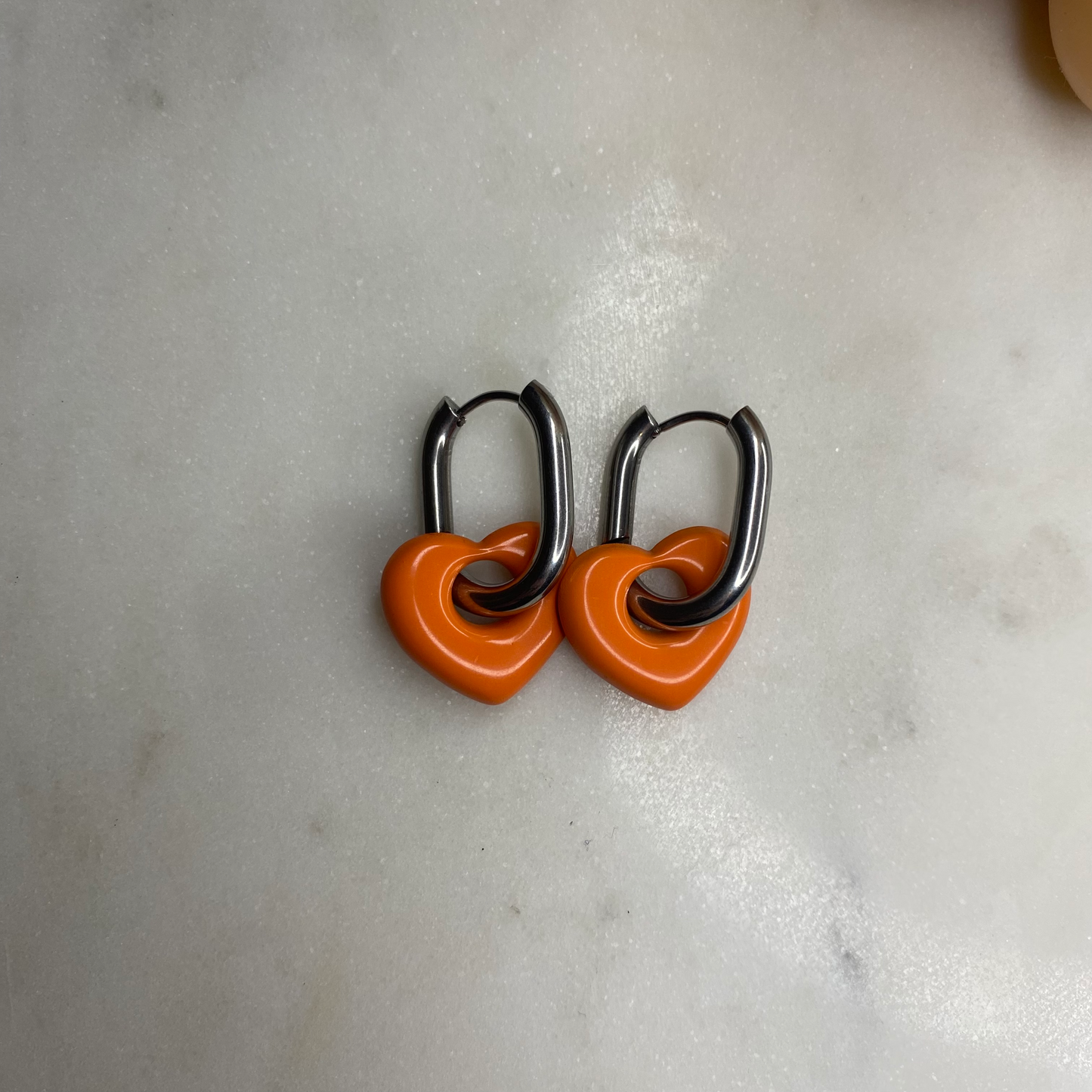 Boucles d'oreilles Coeur - Orange