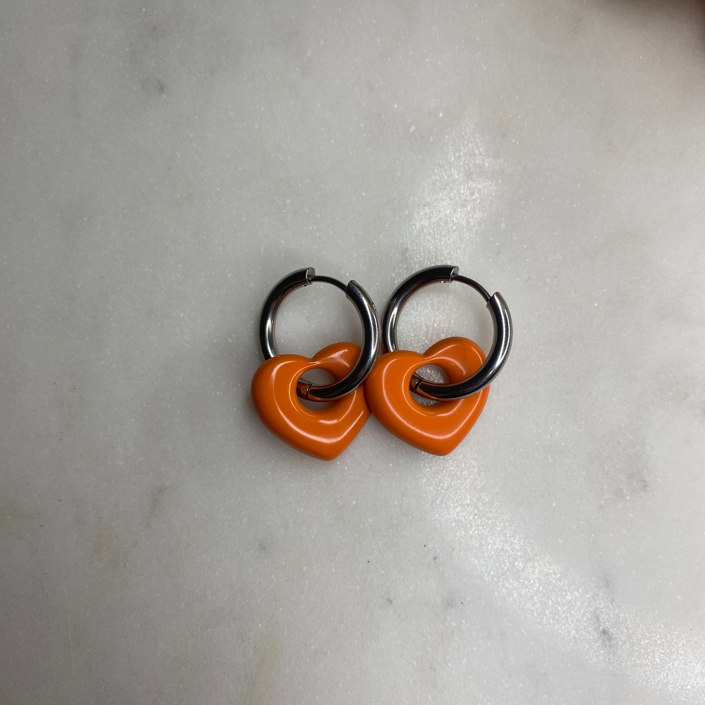 Boucles d'oreilles Coeur - Orange