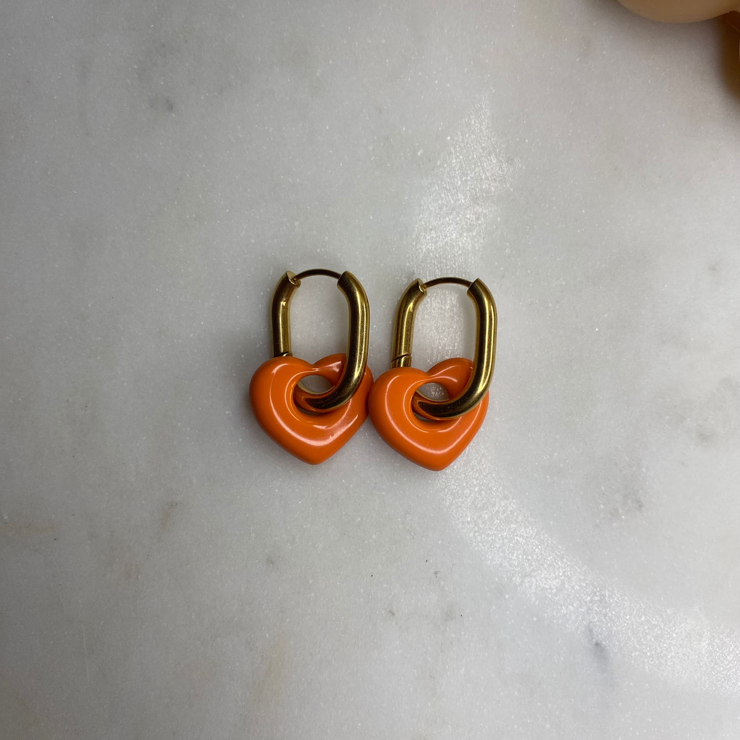 Boucles d'oreilles Coeur - Orange