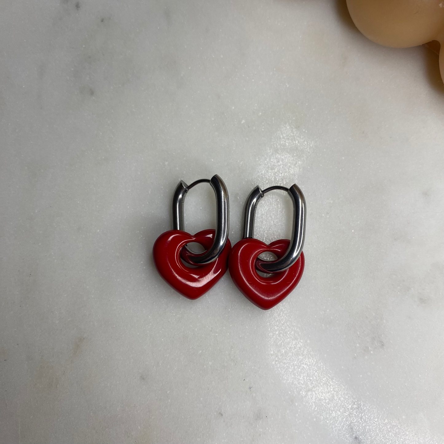 Boucles d'oreilles Coeur - Rouge