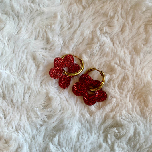 Boucles d’oreilles Azalée - Rouge