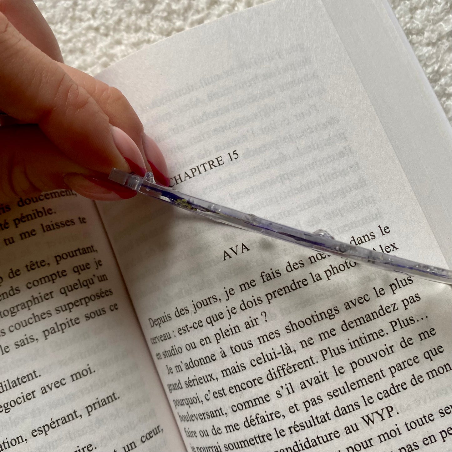 Marque page (mini) - Pétales bleues