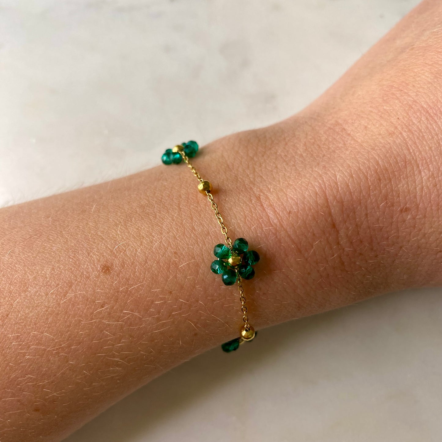 Bracelet Marguerite - Vert
