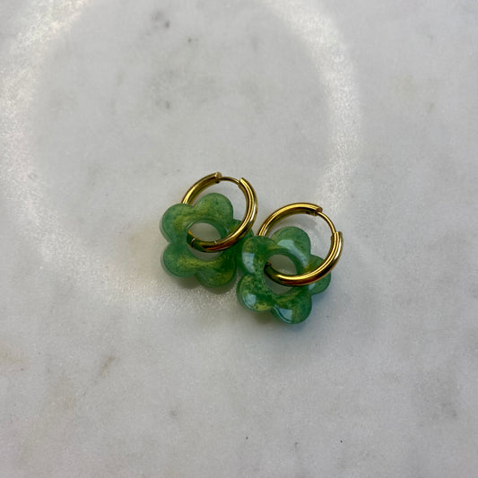 Boucles d’oreilles Camélia - Fougère