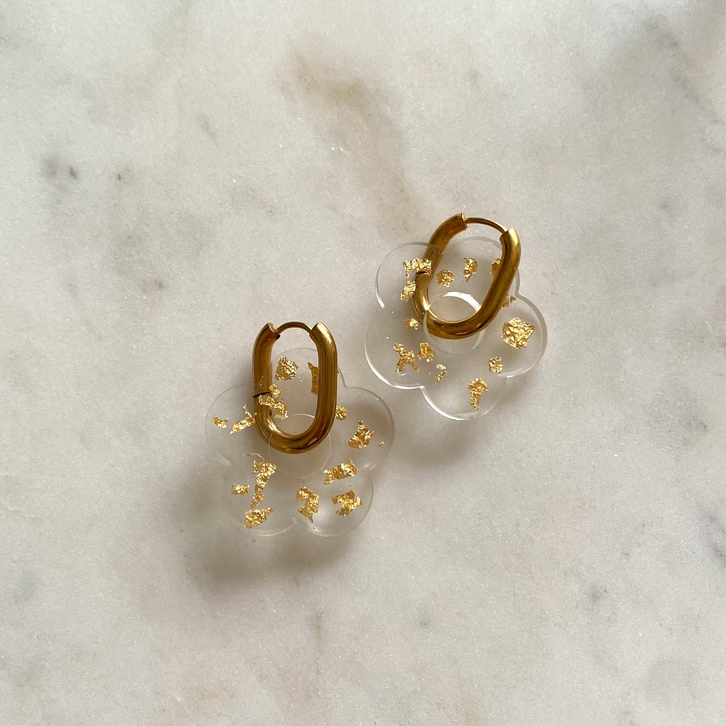 Boucles d’oreilles Rosa - Feuilles d’or