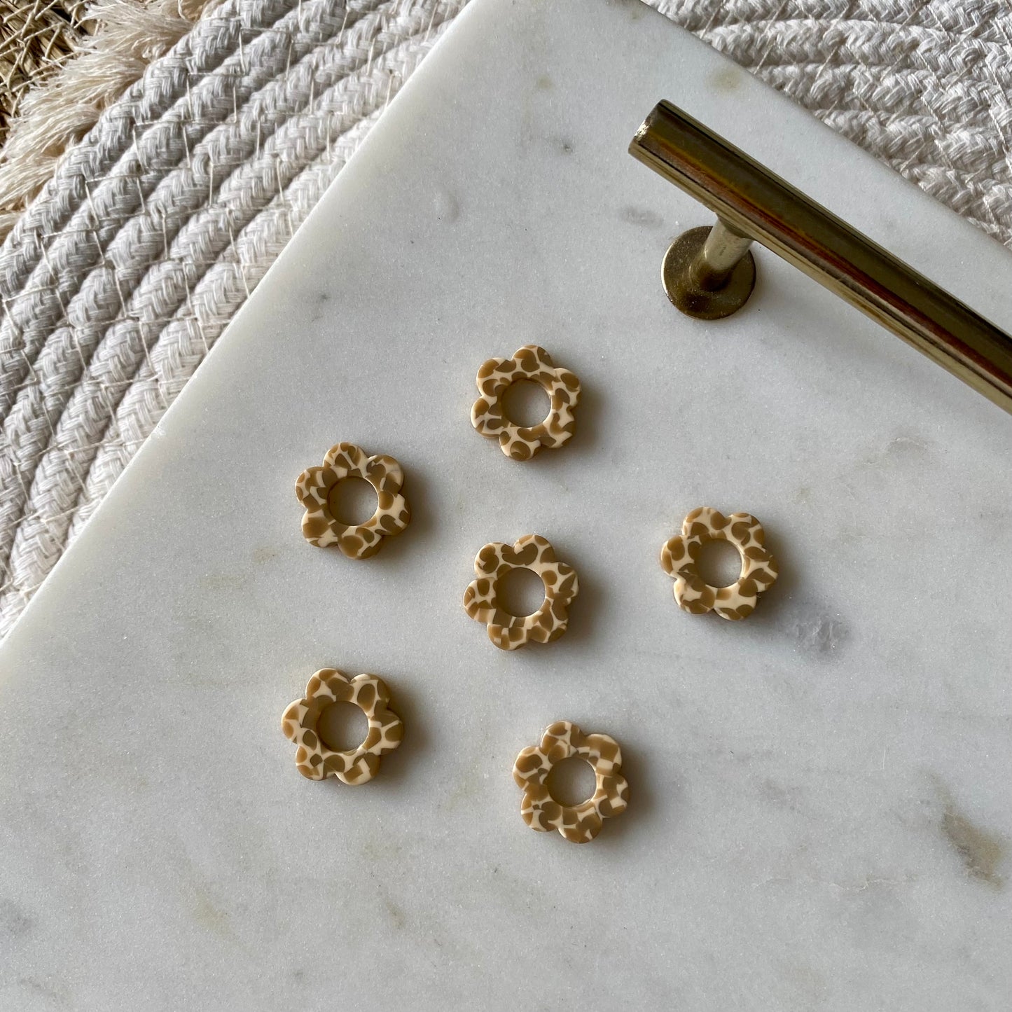 Pampilles Pivoine - Tacheté caramel et beige