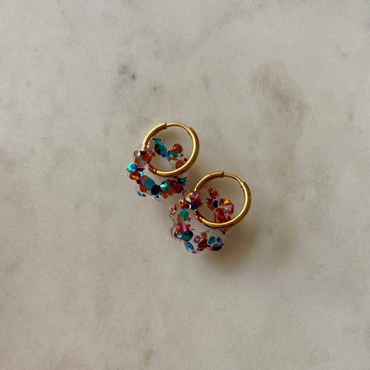 Boucles d’oreilles Soléa - Paillettes multicolores