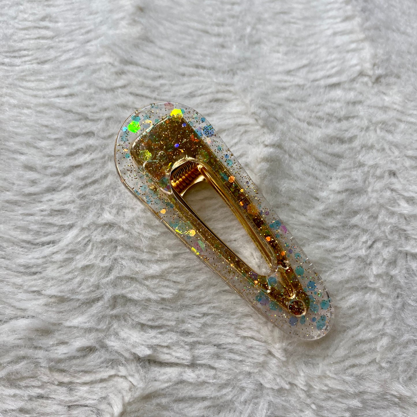 Barrettes paillettes dorées