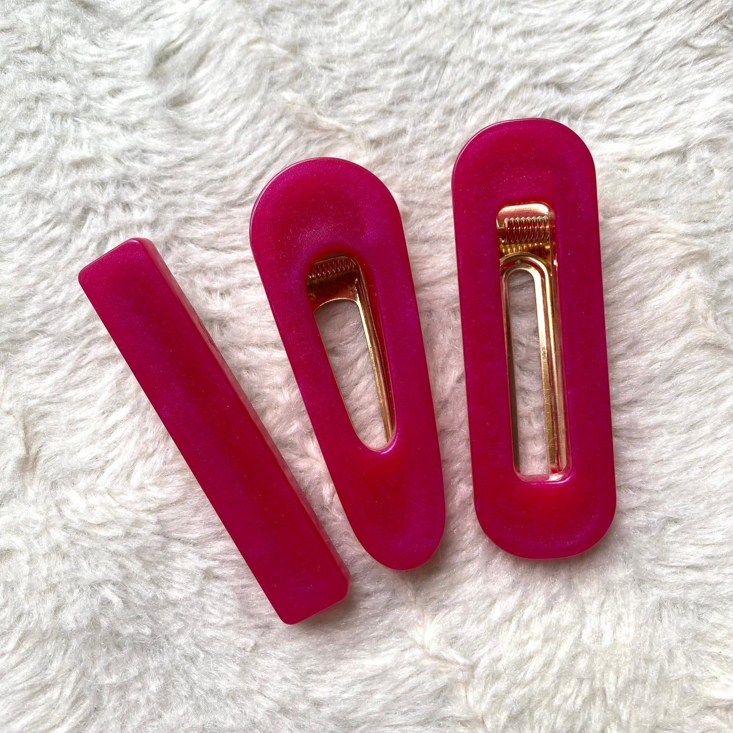 Barrettes rose fushia