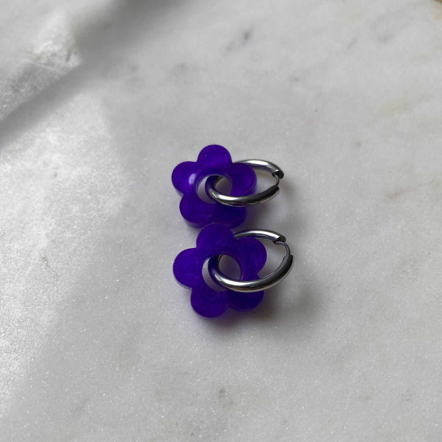 Boucles d’oreilles Camélia - Violette