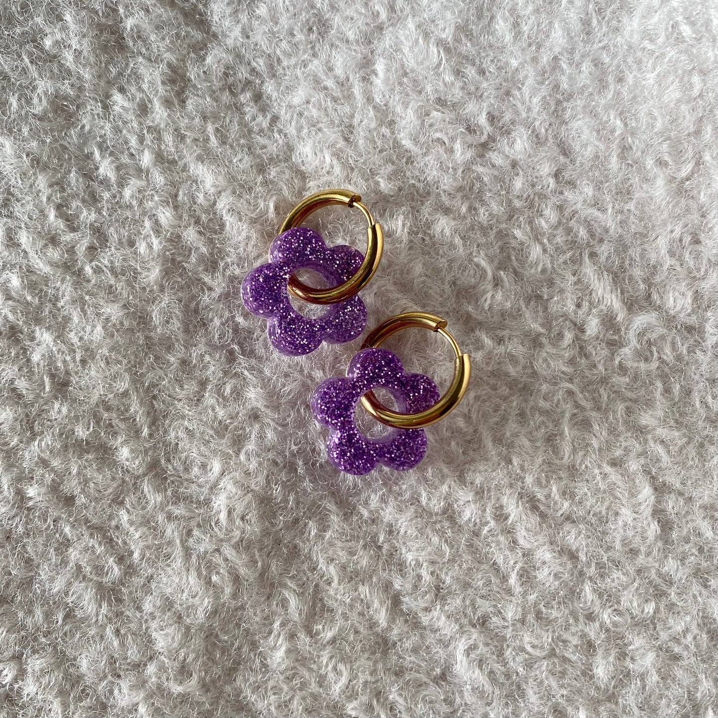 Boucles d’oreilles Camélia - Violette