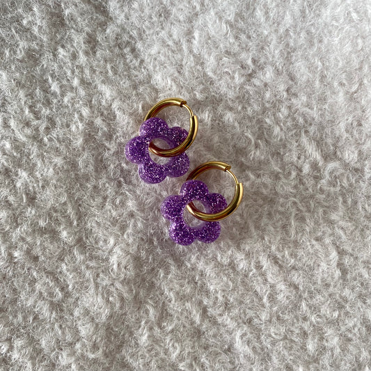 Boucles d’oreilles Camélia - Violette