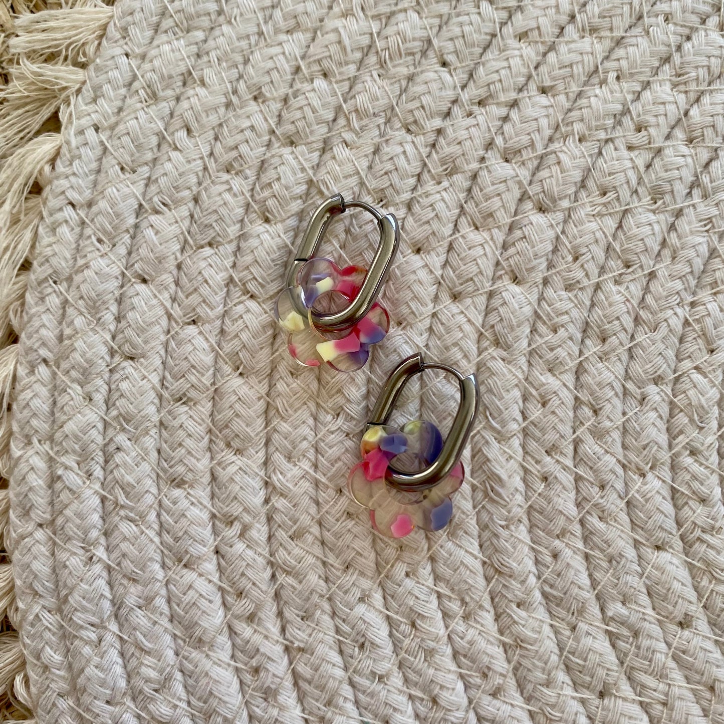 Boucles d’oreilles Pivoine - Terrazzo pastel