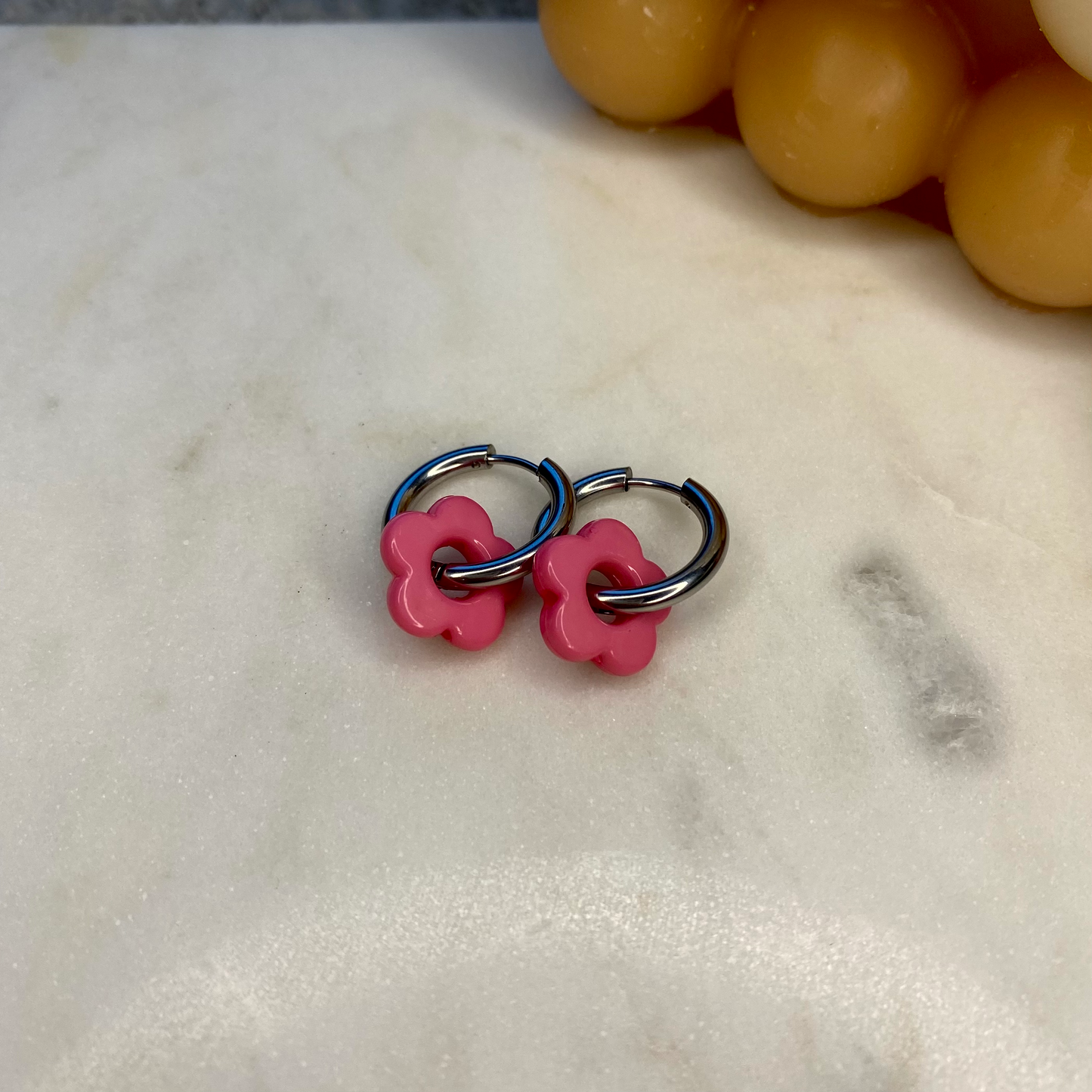 Boucles d'oreilles Flora - Fushia