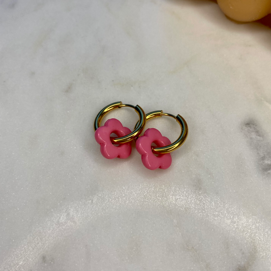 Boucles d'oreilles Flora - Fushia