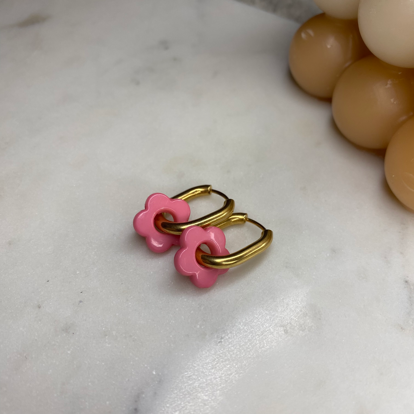 Boucles d'oreilles Flora - Fushia