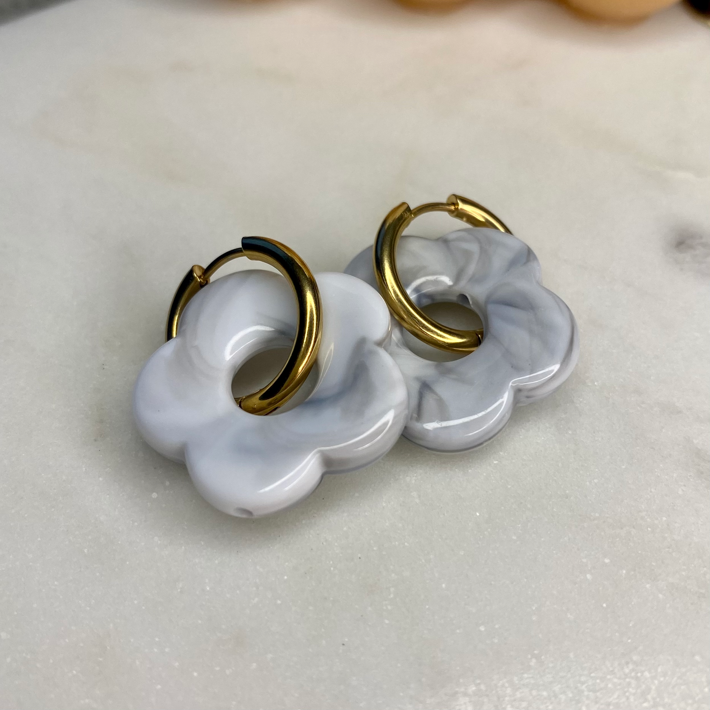 Boucles d'oreilles Rosa - Marbre