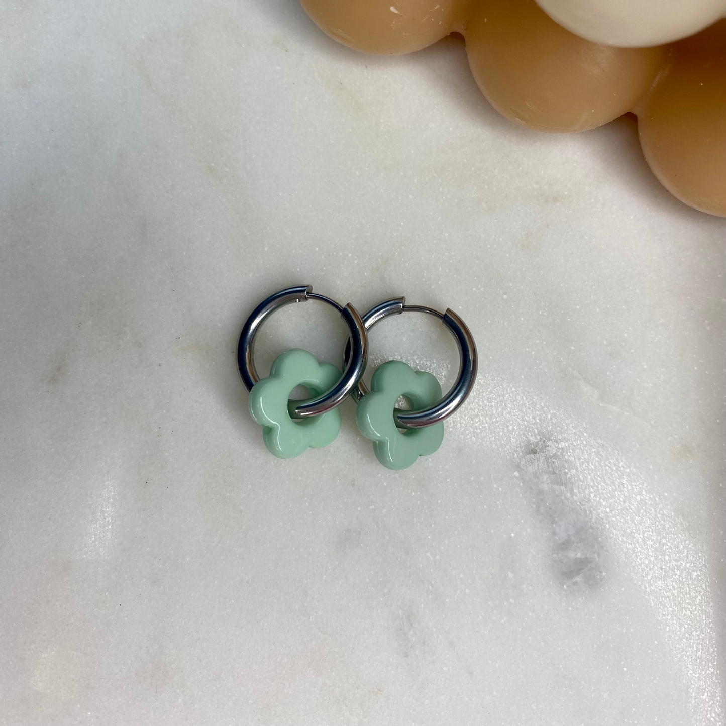 Boucles d'oreilles Flora - Menthe