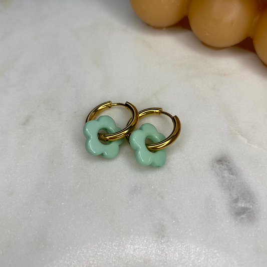 Boucles d'oreilles Flora - Menthe