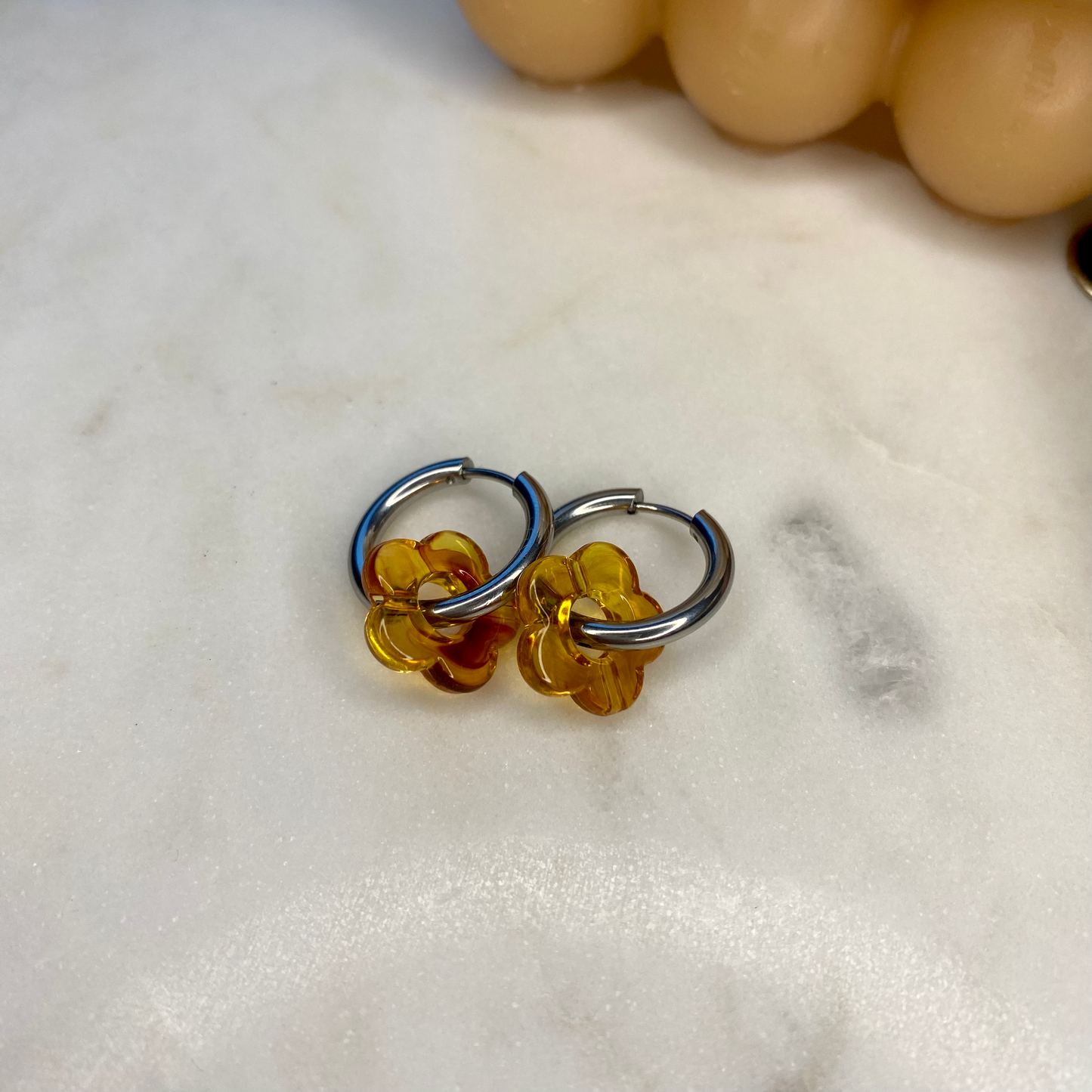 Boucles d'oreilles Flora - Noisette