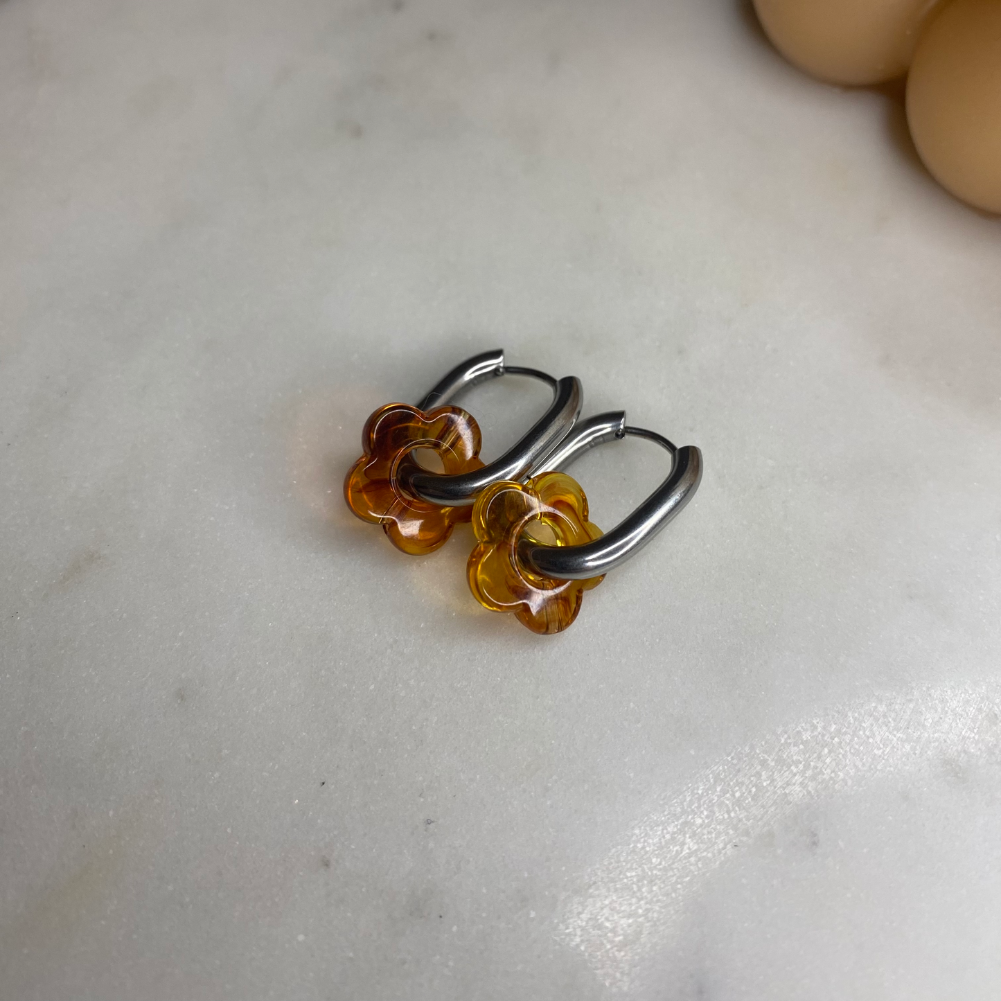 Boucles d'oreilles Flora - Noisette