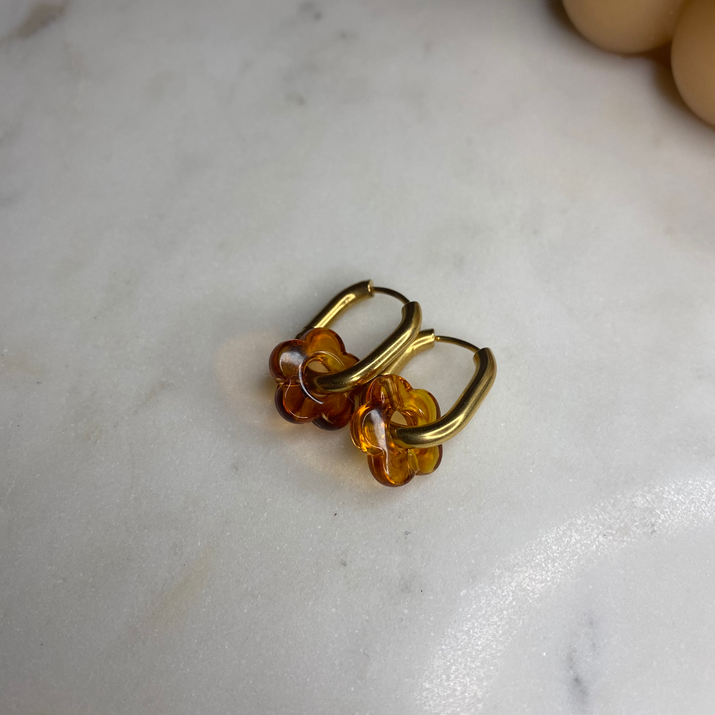 Boucles d'oreilles Flora - Noisette