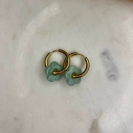 Boucles d'oreilles Flora - Sauge