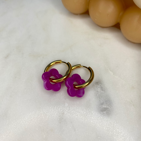 Boucles d'oreilles Flora - Violette