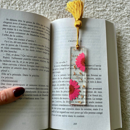 Marque page (mini) - Marguerites roses