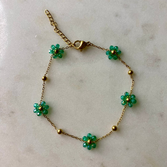 Bracelet Marguerite - Vert turquoise