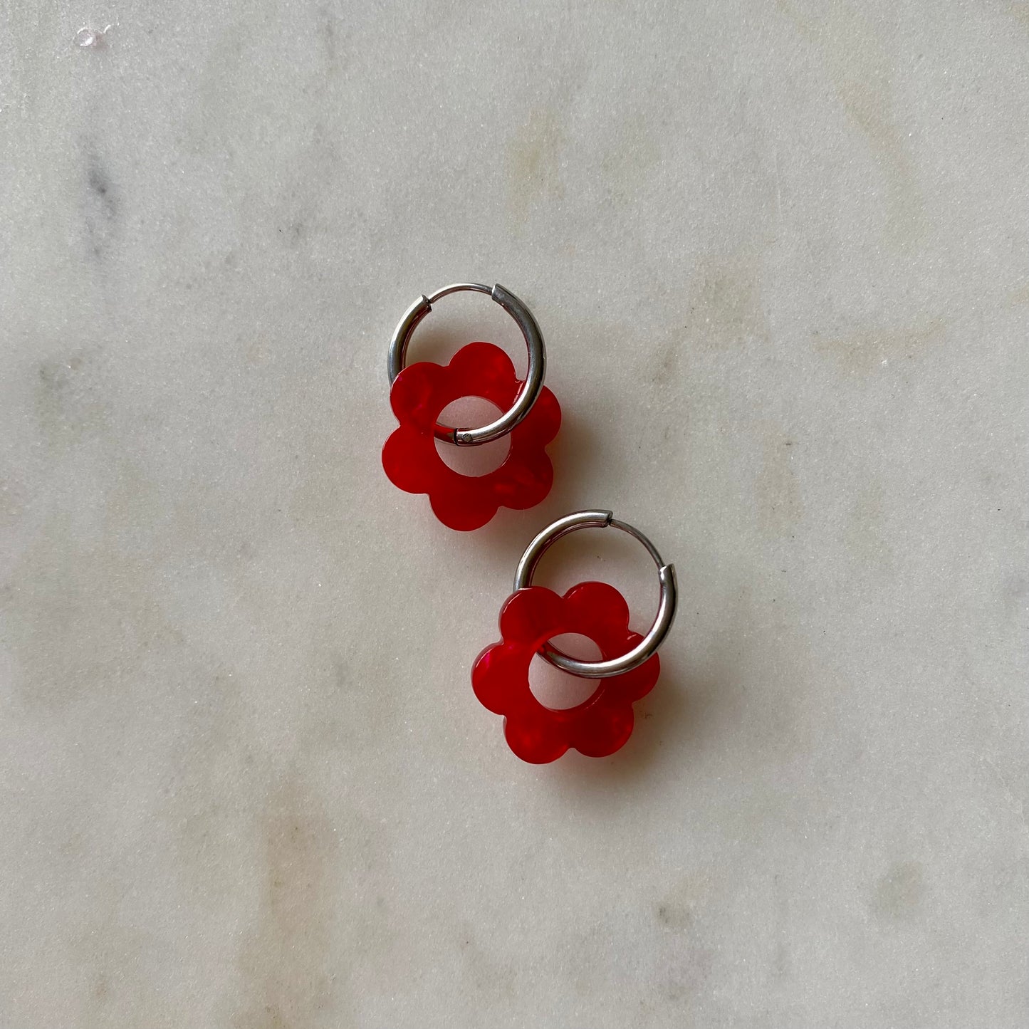 Boucles d’oreilles Pivoine - Rouges