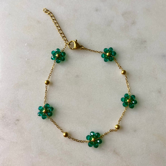Bracelet Marguerite - Vert