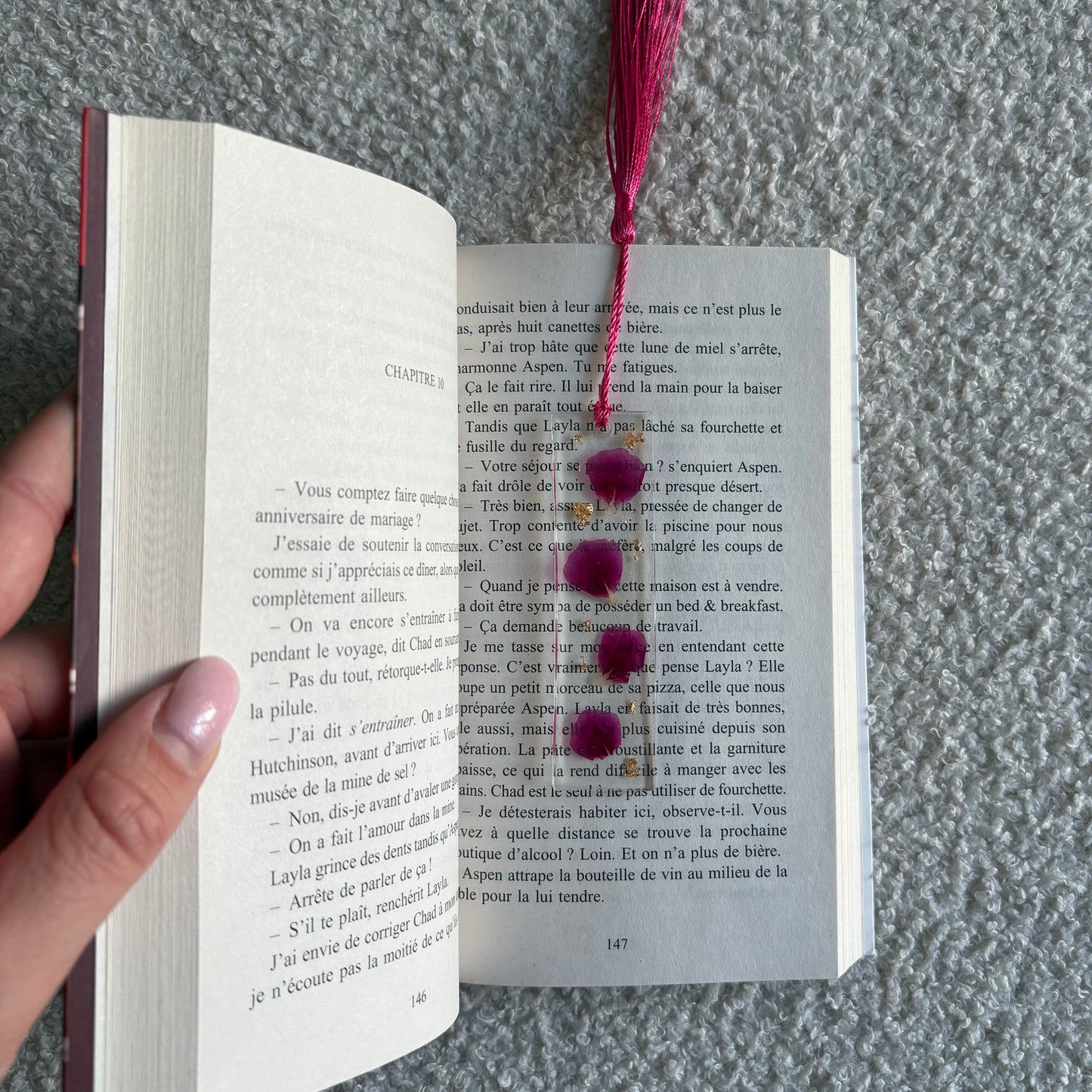 Marque page (mini) - Fleurs violettes