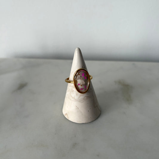 Bague florale - Rose et blanche