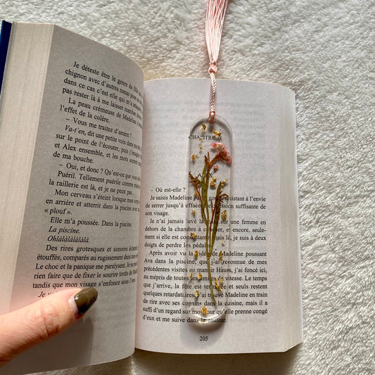 Marque page (arrondi - épais) - Bouquet rose