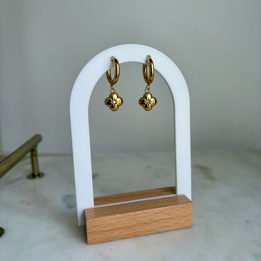 Boucles d’oreilles - Trèfles strass doré