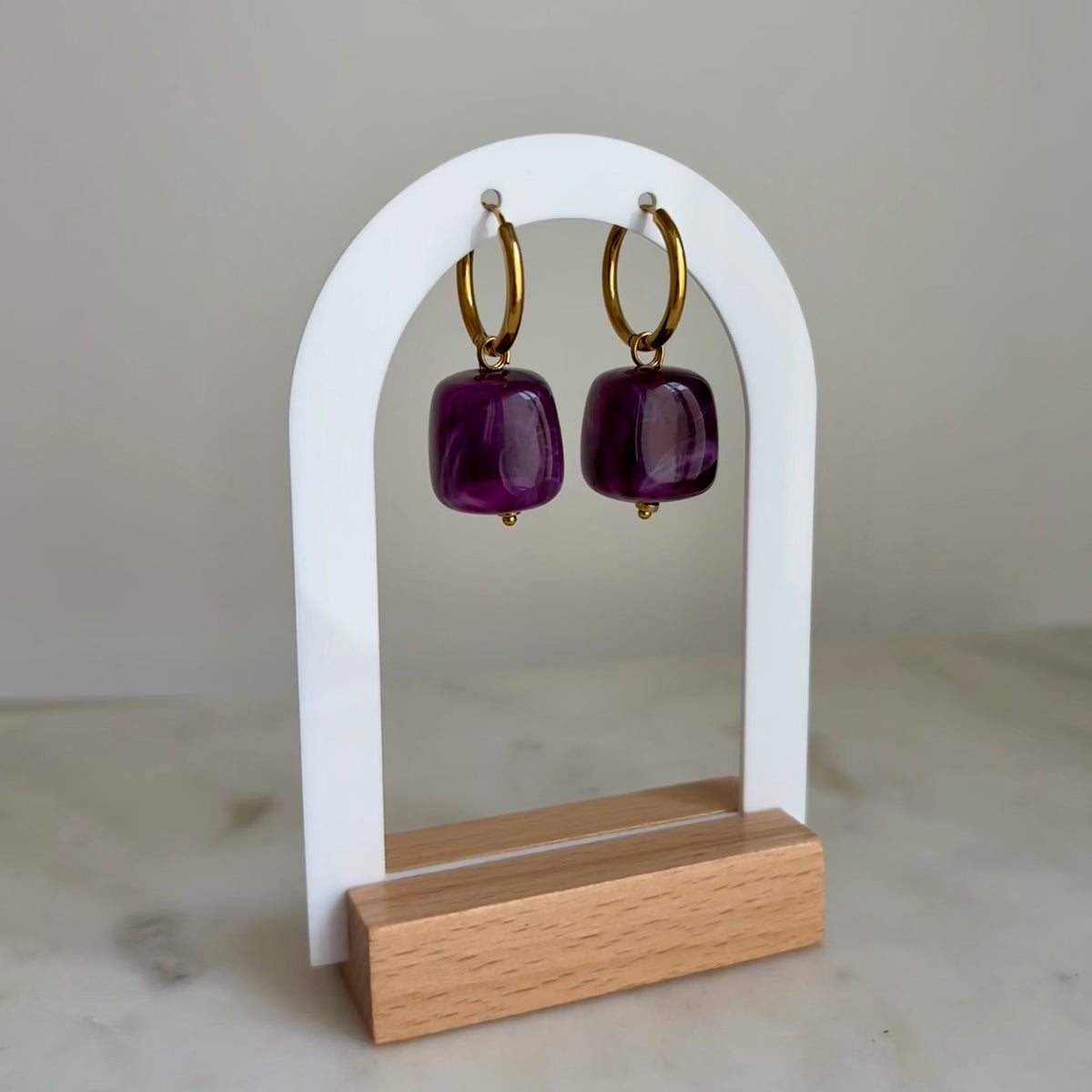 Boucles d’oreilles Pia - Prune