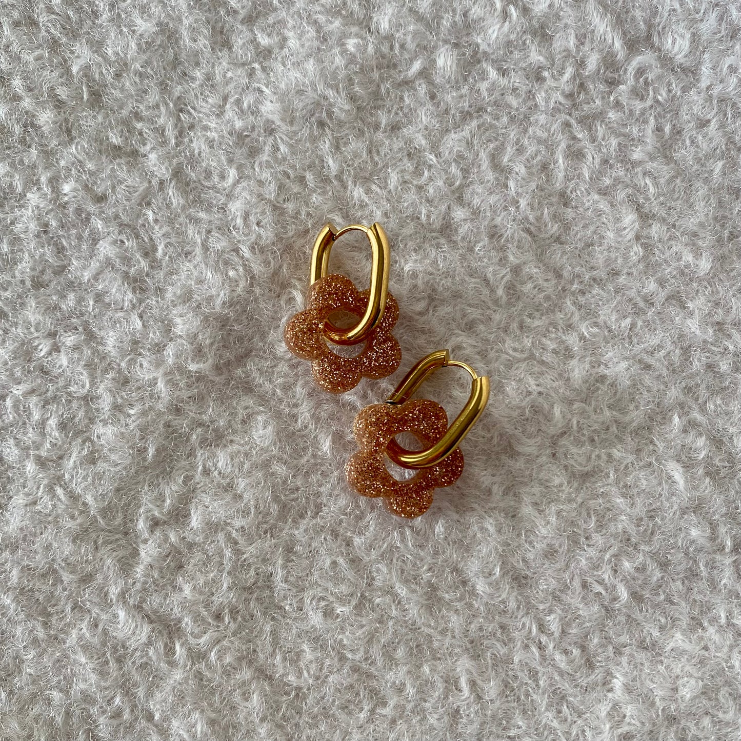 Boucles d’oreilles Camélia - Champagne