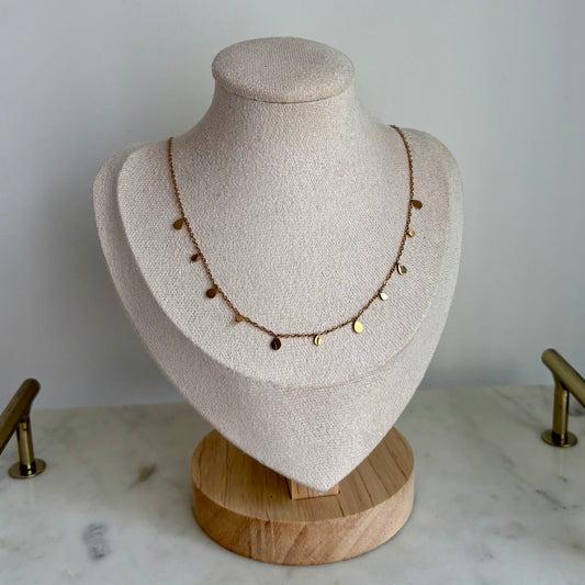 Collier gouttes dorées
