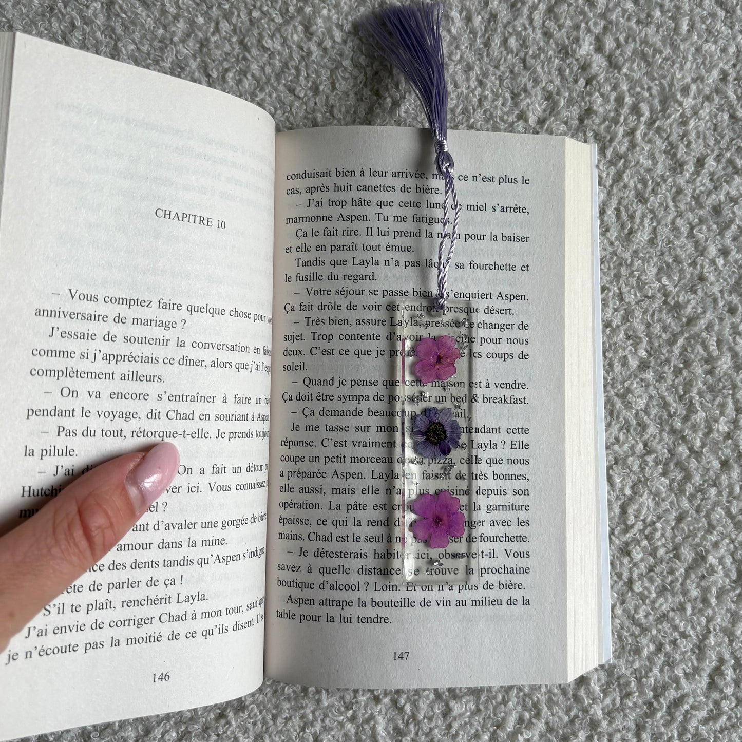 Marque page (mini) - Fleurs violettes