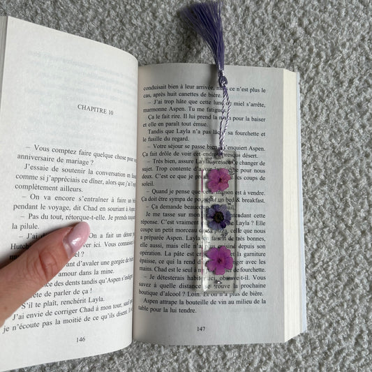Marque page (mini) - Fleurs violettes