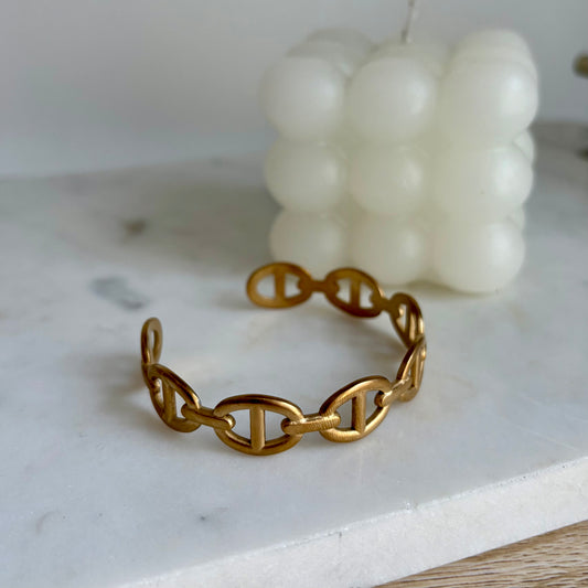Jonc maille marine doré